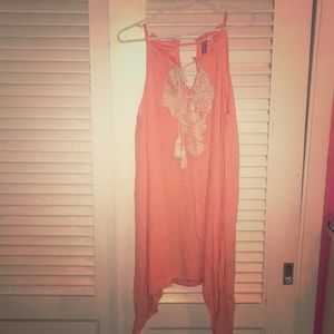 Light orange flows dress